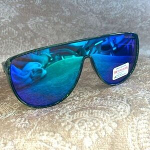 Brand New True Religion Mirrored Shield Aviator Sunglasses Green Frame
